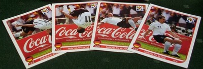 Panini WM 2010 - alle 4 Sticker Klose-Salto komplett Coca Cola Torjubel