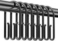 Black Shower Curtain Hooks Rings  Double Sided Shower Curtain Rings Rust Proof