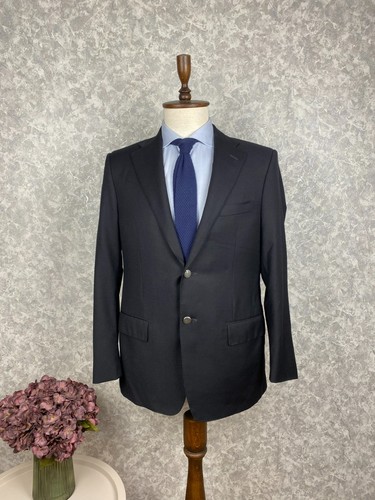 Corneliani Black Wool Cashmere Metal Buttons Italian Sport Coat 40, EU 50