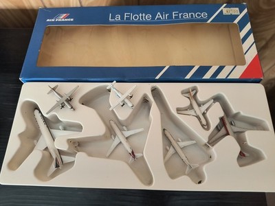 Schabak 1:600 Set Of Seven Assorted Diecast Models In Air France Box