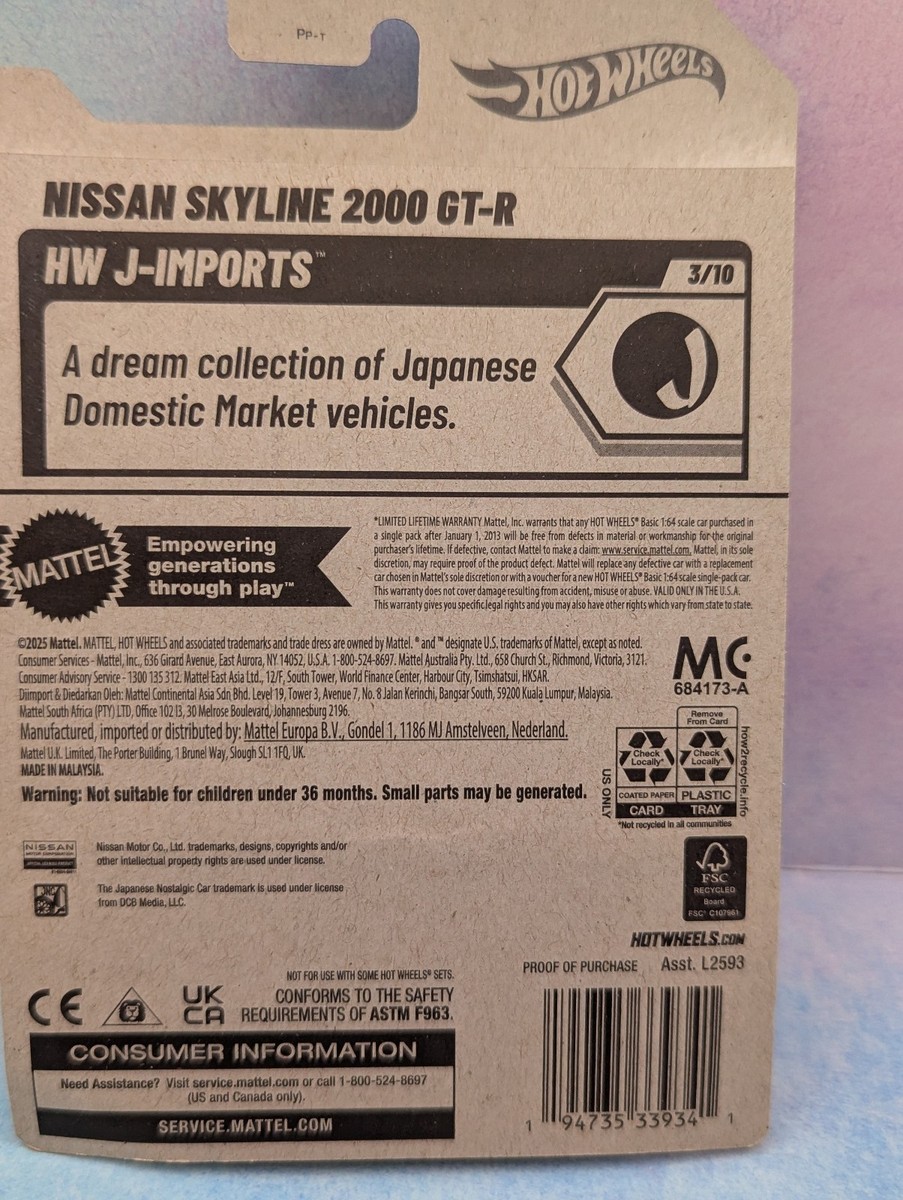 ➽ 2026 Hot Wheels NISSAN SKYLINE 2000 GT-R #88 orange;st8;73🔴J