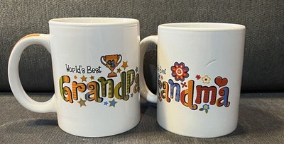 World s Best Grandpa & Grandma Coffee Mugs Multicolor