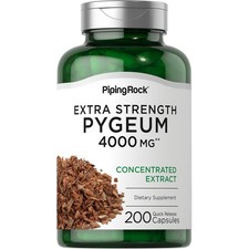 Pygeum Africanum  4000mg  200 Capsules  Prostate  Non-GMO  by Piping Rock
