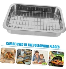 Labrimp Stainless Steel Baking Tray Rack Heavy Duty Ovenware Pan Grill Roasting
