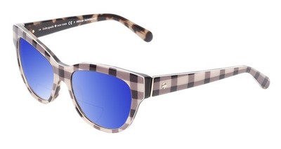 Kate Spade AISHA Women Cateye Polarized BIFOCAL Sunglasses Tan Purple Plaid 54mm