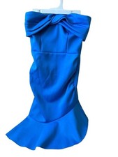 ASOS Strapless Bow-Front Mermaid Midi Dress in Cobalt Blue