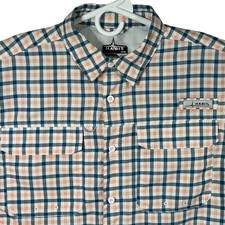 HABIT Mens Short Sleeve Plaid Fishing Shirt UPF Solar Factor M Button Up EUC