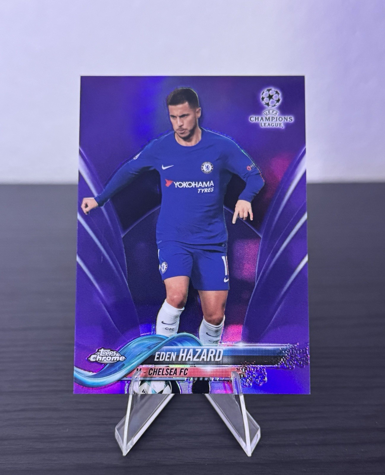 2017-18 Topps Chrome UCL - Eden Hazard - Purple Refractor /250