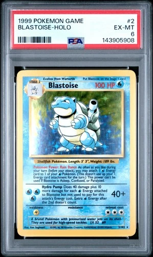 1999 POKEMON GAME #2 BLASTOISE-HOLO PSA 6