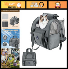 Expandable Cat Carrier Backpack - Airline Approved for Large Cats Small Dogs,
