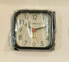 NEW Vintage Lifelong Sealed Quartz Small Travel Alarm Clock 2 1/2”square