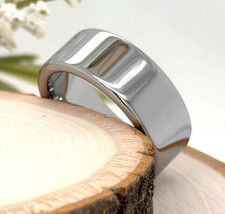 Christmas Gifts Band 9mm Silver Tungsten Carbide Ring High Polished Comfort Fit