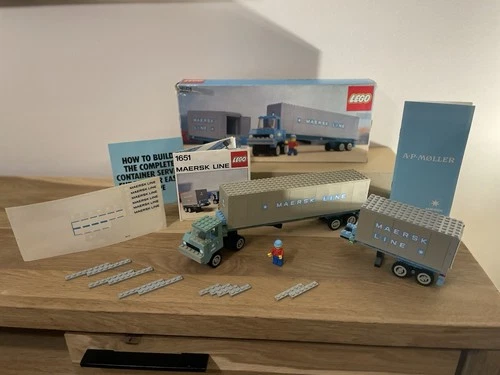 LEGO 1651-2 Maersk Line Container Truck Vintage 80s VERY RARE BOX MAERSK 1980