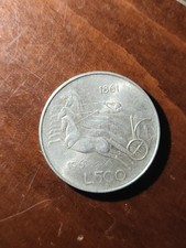 500 Lire Argento Centenario Unità d'Italia Quadriga Moneta 