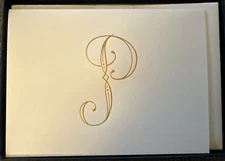 Crane Co Stationery Initial “P” Notecards With Envelopes New (10 Count)