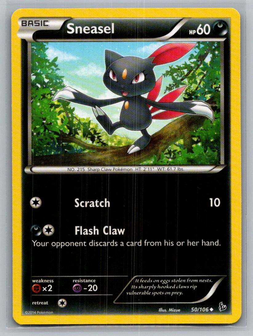 Sneasel 50/106 Uncommon Flashfire Pokemon LP/MP