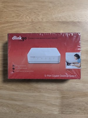 D-Link dlinkgo 5-Port Gigabit Desktop Switch GO-SW-5G White New Sealed