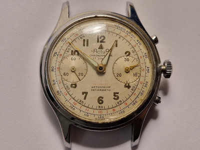 vintage Actua Swiss Chronograph Watch cal. Landeron 48 Project watch