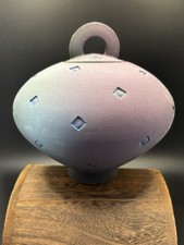 Jim Kemp Signed Pottery Jar Vessel Vase With Lid Matte Finish Glazed Interior