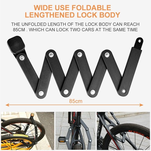 Lucchetto Bici Pieghevole: Lucchetto Combinato con Supporto, Alta Sicurezza - Foto 6 di 7