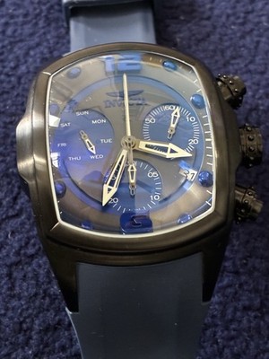 Invicta Lupah 6729 47mm Men's Swiss Chronograph Watch Black & Blue No Watch box