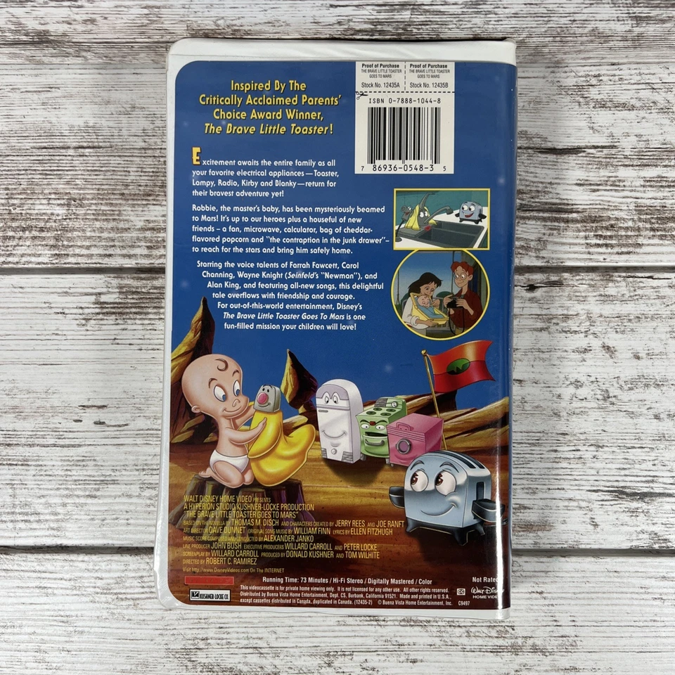 The Brave Little Toaster Goes to Mars (VHS 1998) Disney Farrah Fawcett  - Image 2 of 4