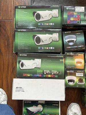 Huge VITEK CCTV Camera Lot Analog IP Dome Bullet IR Cameras NOS