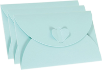 12Pack Geschenkkarten UmschläGe Herzform Spange Geschenk Kartenhalter Hellblau