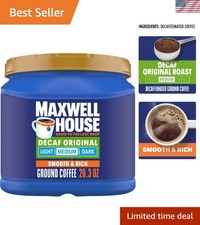 Decaf Medium Roast Ground Coffee - 29.3 oz Canister for Anytime Enjoyment 10.32 per pound
