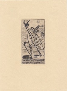 Exlibris Bookplate Radierung Walter Rehn 1884-1951 Paar Spaziergang 17606