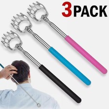 3Pcs Extendable Metal Back Scratcher Telescopic Bear Claw Massager New