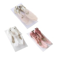 2Pieces Decorative Feathered Birds Hanging Ornament in Festival Shade for Decors