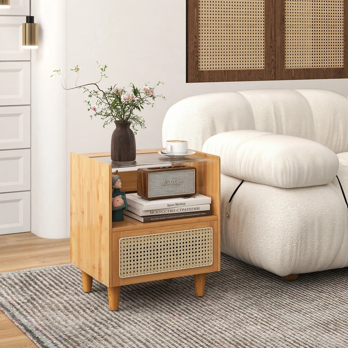 Bedside table bamboo deals