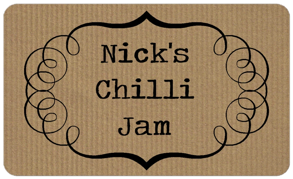 THE LITTLE LABEL COMPANY x21 Brown Chilli Jam Jar Pot Stickers Personalised Labels for Homemade Preserves