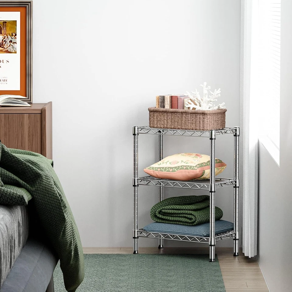 Estantes organizadores de acero apilables de alambre para despensa de 3 niveles 12"*22"*29" Foto 4 de 4