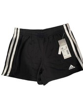 Adidas Yth 3 Stripe Mesh Short Black Girls Small AH4232-AK01-YA CM4995