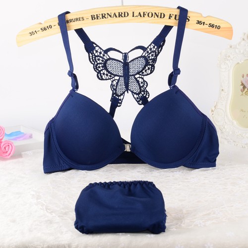 Fashion&Sexy butterfly Back Straps Front Close Bra Sets Super Gather Push Up Bra - Picture 18 of 20