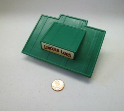 Lincoln Logs Green Shed Roof W/ Decal 4.5'' X 3'' Hasbro M-7612 Replacement Part