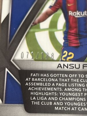2020-21 Chronicles Spectra Ansu Fati La Liga #13 FC Barcelona