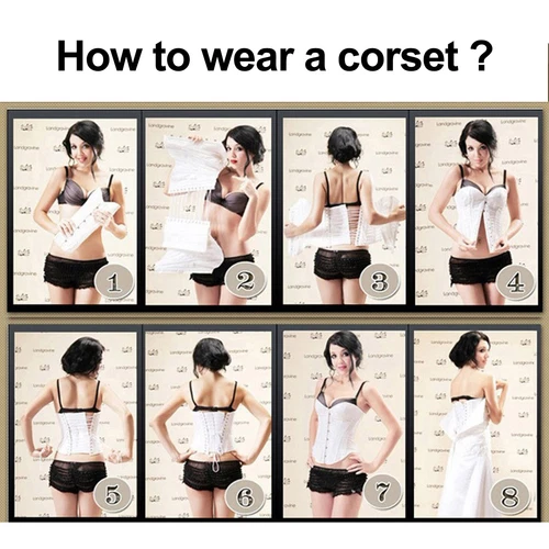 Mujeres Corsé Floral con Cordones Corsé Burlesco Deshuesado Sobre Busto Bustier Prendas para el torso S-6XL - Imagen 9 de 35