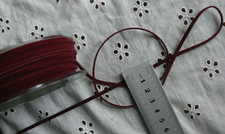 Dble Faced Velvet Suede String BURGUNDY 3mmWide 1mmThick 10 Metres 395-18-14 V3