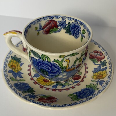 Vintage Mason s Regency Plantation Colonial Tea Cup and Saucer Floral England