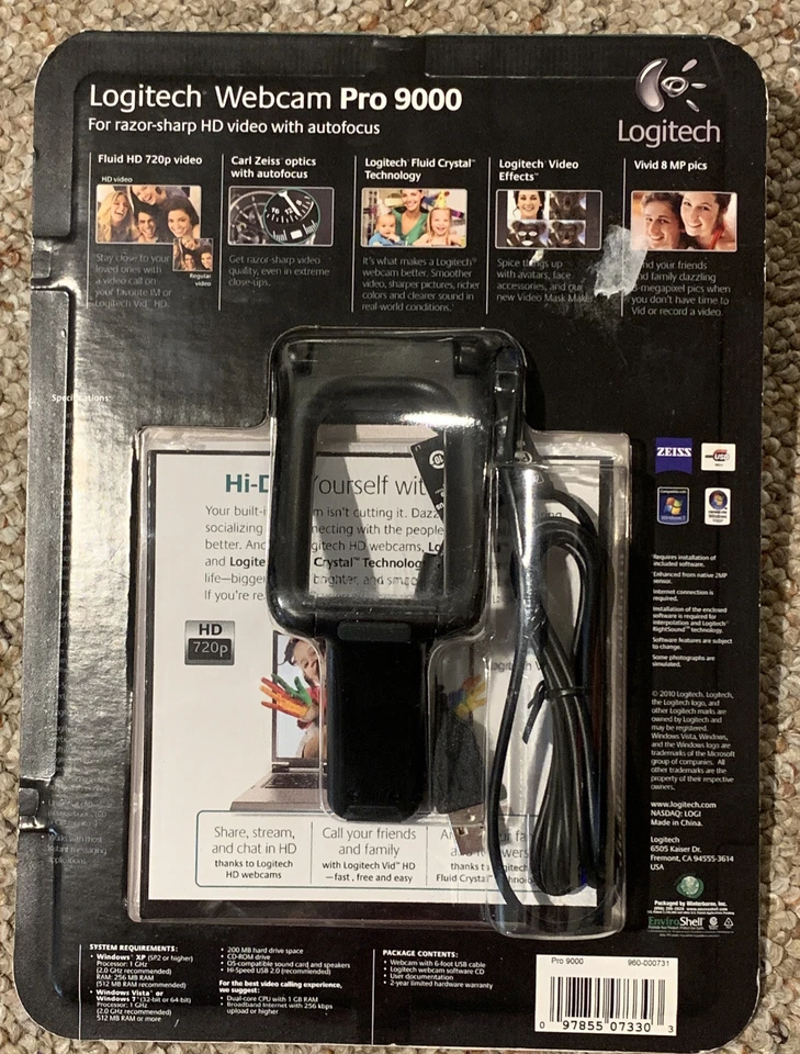 Logitech Webcam Pro 9000 HD 720p 30FPS USB 2.0 Video Calling Windows Zoom C - Image 2 of 2