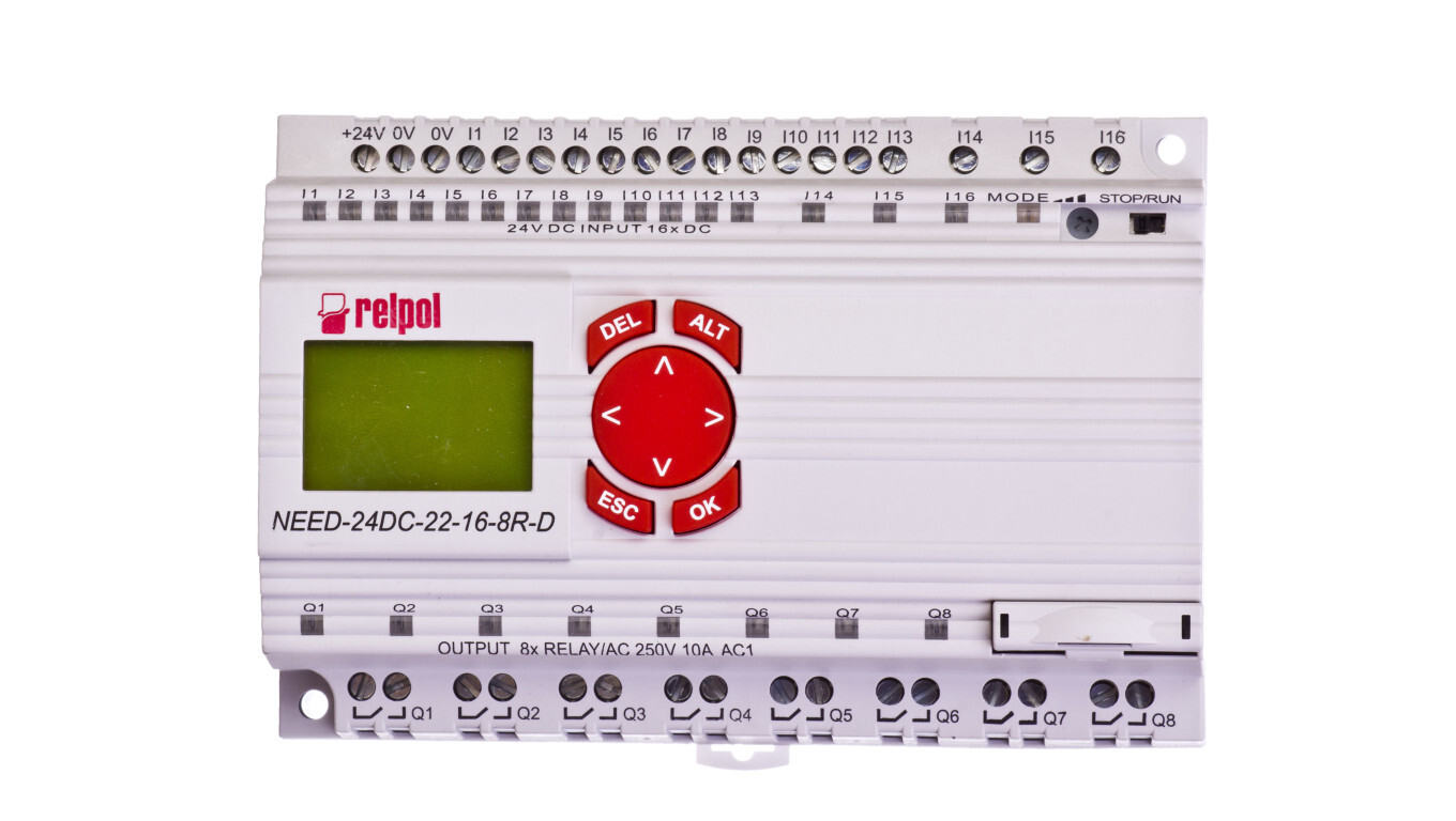 Programmable relay 24V DC 16in, 8out with display and keyboard NEED-24DC- /T2UK