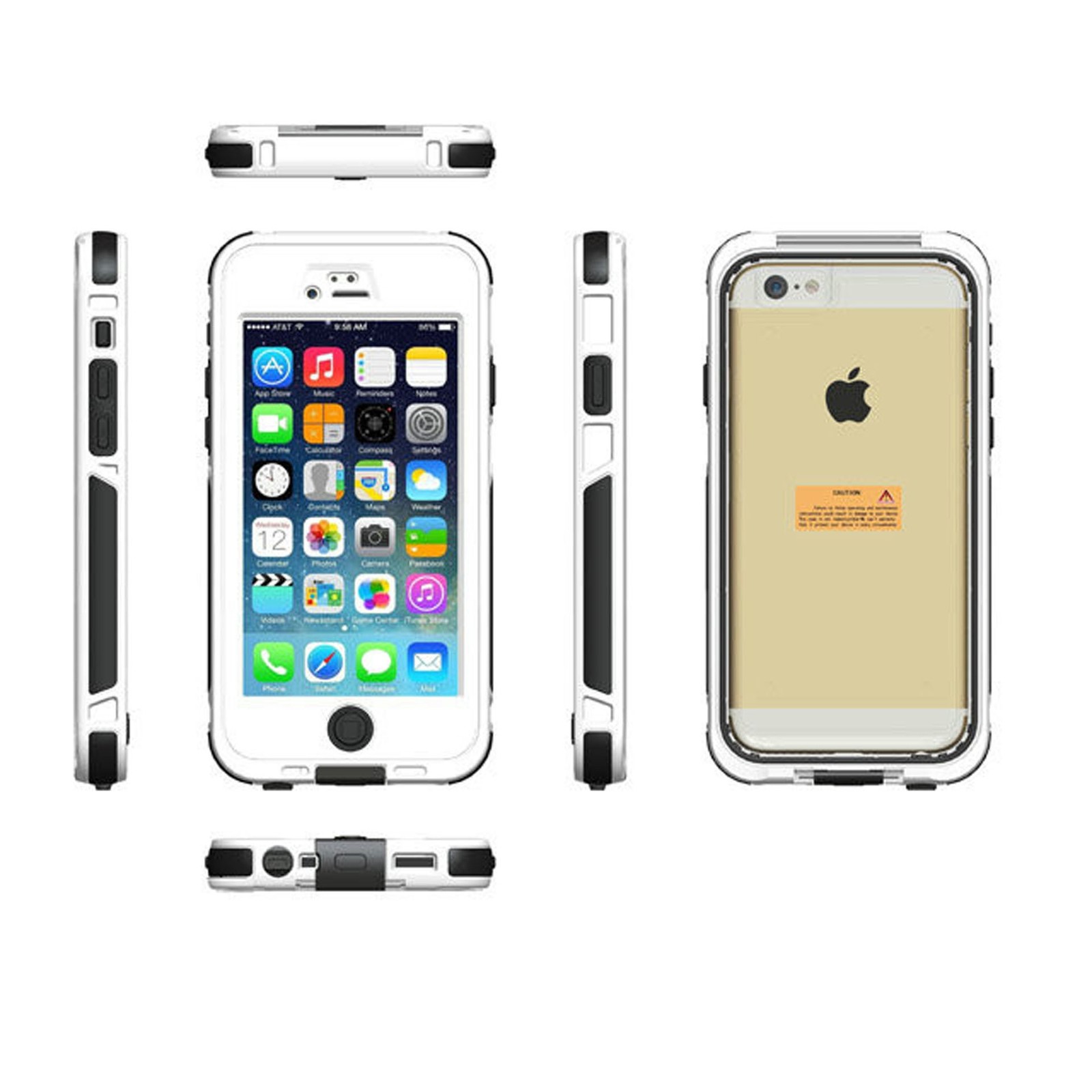 YemotaPro Impermeable iPhone 6s / 6 Waterproof Case Exterior Funda Protectora - Blanco