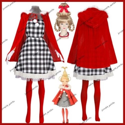 Cosplay How the Grinch Stole Christmas Cindy Rot Kleider Halloween Anzüge Cape