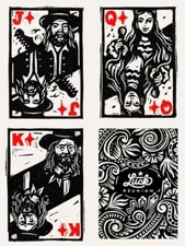 WILLIE NELSON Print Set Of 4 Individual Prints 5.5x8 Poker Card Art Gambler