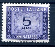 ITALIA 1947 - SEGNATASSE 5 Lire RUOTA NUOVO ** MNH