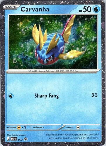 Pokémon TCG Carvanha 093 Scarlet & Violet Black Star Promo Cosmos Holo Rare