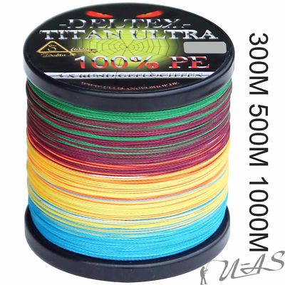DELTEX Titan Ultra Multicolor 300M 500M & 1000M Rund Geflochtene Angelschnur Sha